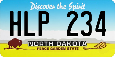ND license plate HLP234
