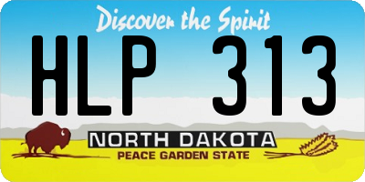 ND license plate HLP313