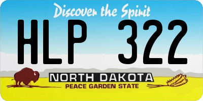 ND license plate HLP322