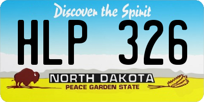 ND license plate HLP326