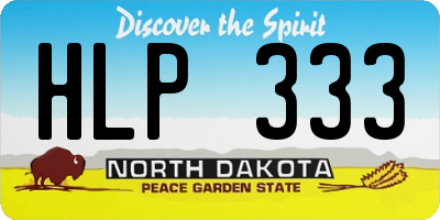 ND license plate HLP333