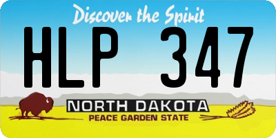 ND license plate HLP347