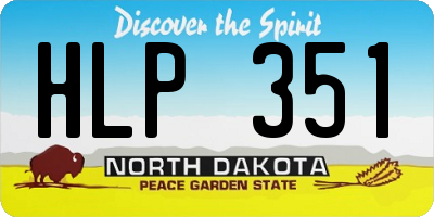 ND license plate HLP351