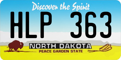 ND license plate HLP363