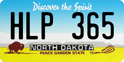 ND license plate HLP365