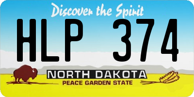 ND license plate HLP374
