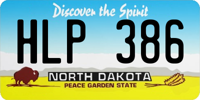 ND license plate HLP386