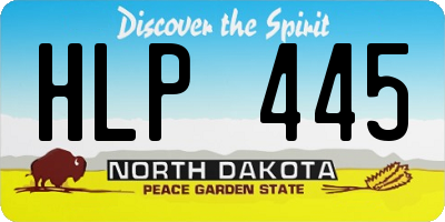 ND license plate HLP445