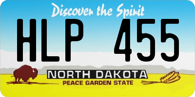 ND license plate HLP455
