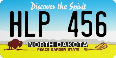 ND license plate HLP456