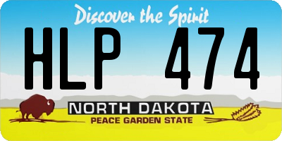 ND license plate HLP474