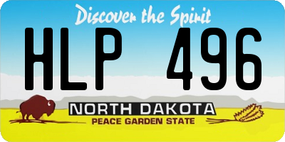 ND license plate HLP496