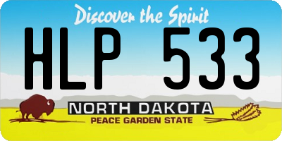 ND license plate HLP533
