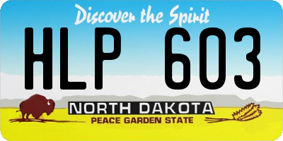 ND license plate HLP603