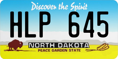 ND license plate HLP645