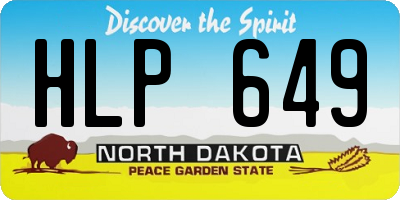 ND license plate HLP649