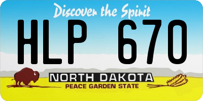 ND license plate HLP670