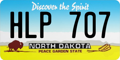 ND license plate HLP707