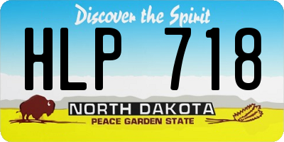 ND license plate HLP718