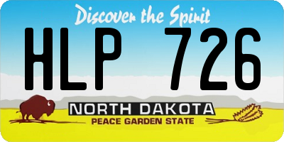 ND license plate HLP726