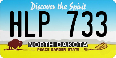 ND license plate HLP733