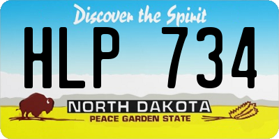 ND license plate HLP734