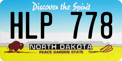 ND license plate HLP778