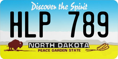 ND license plate HLP789