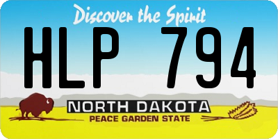 ND license plate HLP794