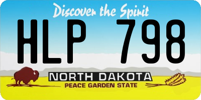 ND license plate HLP798
