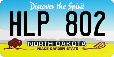 ND license plate HLP802