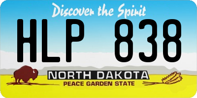 ND license plate HLP838