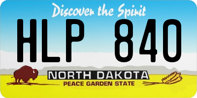 ND license plate HLP840