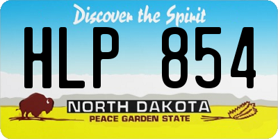 ND license plate HLP854