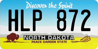 ND license plate HLP872