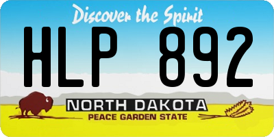 ND license plate HLP892
