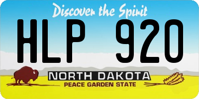ND license plate HLP920