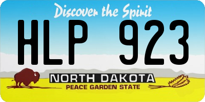 ND license plate HLP923