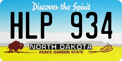 ND license plate HLP934