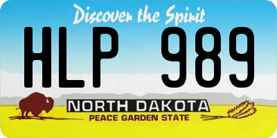 ND license plate HLP989