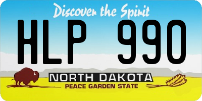 ND license plate HLP990