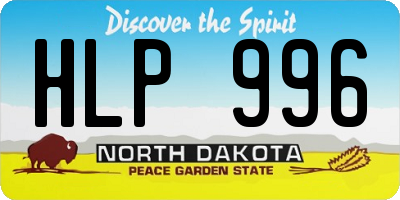 ND license plate HLP996