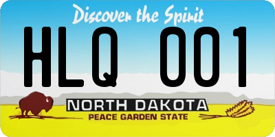 ND license plate HLQ001