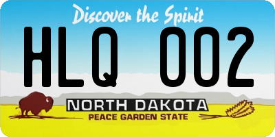 ND license plate HLQ002