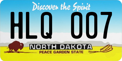 ND license plate HLQ007