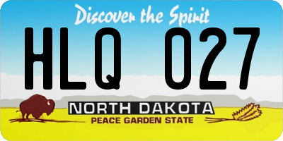 ND license plate HLQ027
