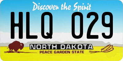 ND license plate HLQ029