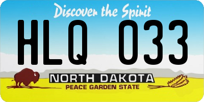 ND license plate HLQ033
