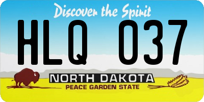 ND license plate HLQ037