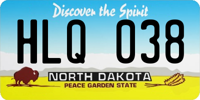 ND license plate HLQ038